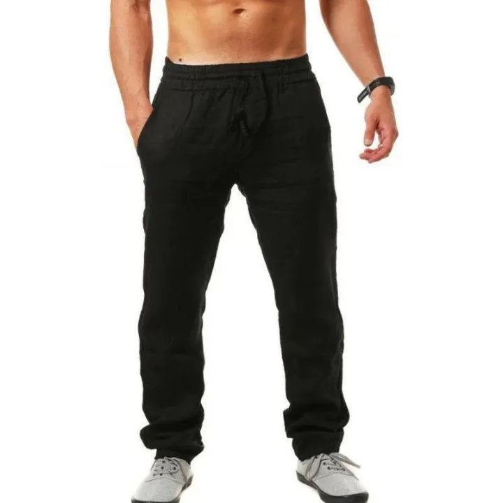 Cotton Narrow Fit Pajama for Men White Color